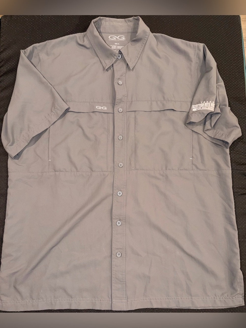 GameGuard Outdoors Men's XL Gray Microfiber Short Sleeve Fishing Shirt